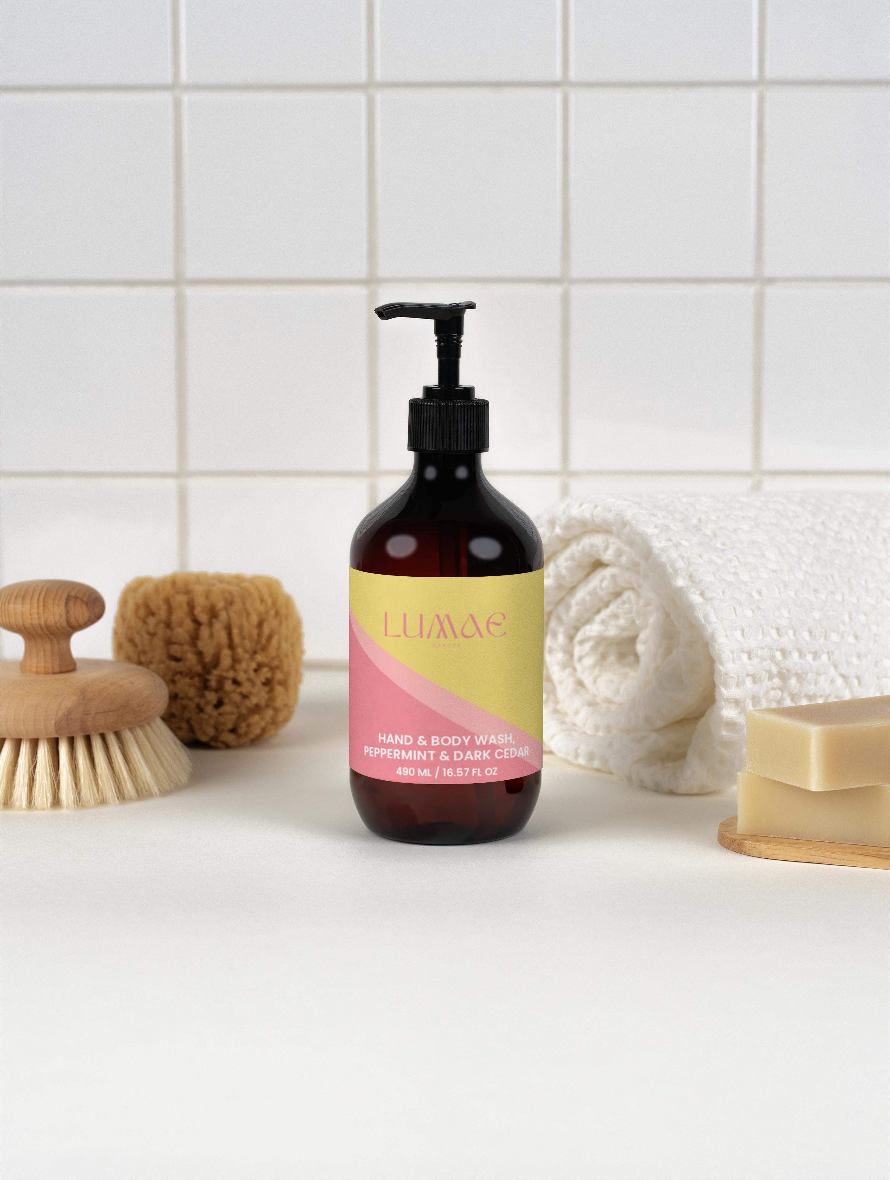 Hand & Body Wash, Peppermint & Dark Cedar